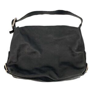 Fendi Black Leather Selleria Shoulder Bag | Classic Italian Elegance